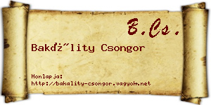 Bakálity Csongor névjegykártya